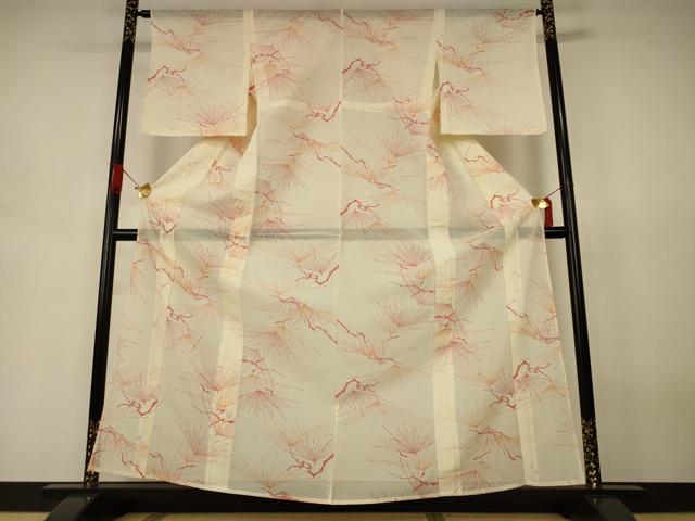 平和屋着物*夏物 小紋 絽 松葉文 洗える着物 AABJ6420jd