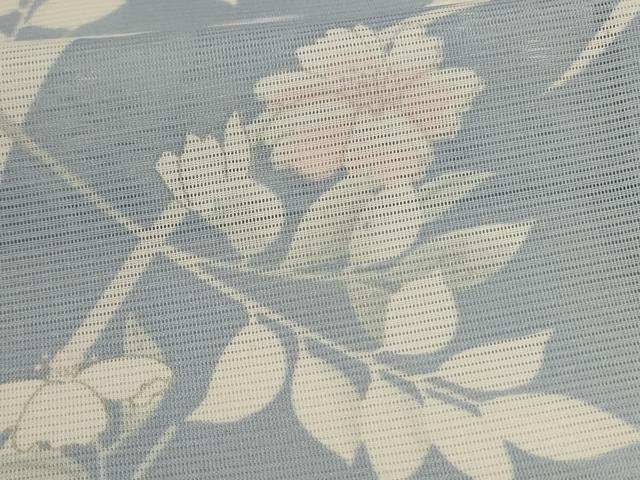 平和屋着物*夏物 小紋 絽 草花文 洗える着物 AABJ6424jd