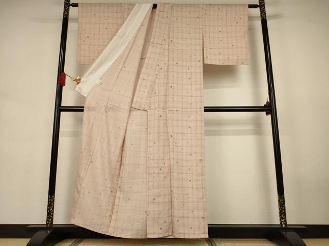 平和屋着物*夏物 小紋 変わり絽 舞桜文 洗える着物 AABJ6434jd