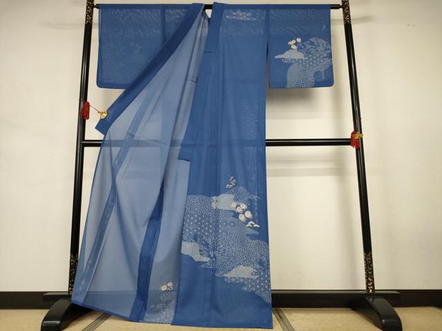 平和屋着物*夏物 訪問着 絽 吉祥花文 金彩 洗える着物 AABJ6455jd