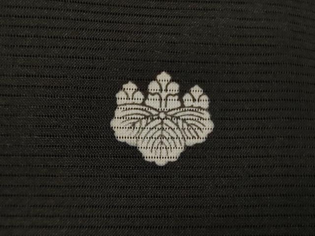 平和屋着物*夏物 黒留袖 絽 枝梅文 鶴 洗える着物 AABJ6459jd