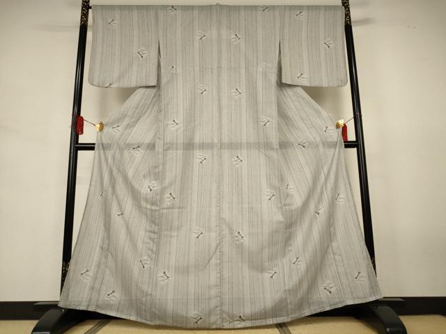 平和屋着物*夏物 小紋 絽 勝虫 洗える着物 AABJ6468jd