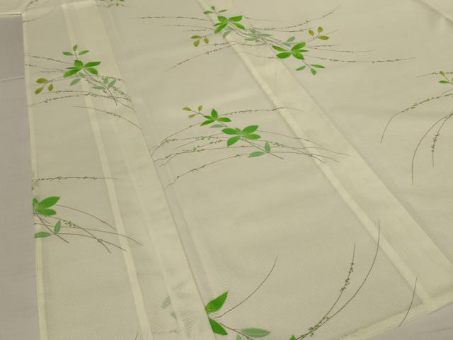 平和屋着物*夏物 小紋 絽 芝葉文 洗える着物 AABJ6479jd