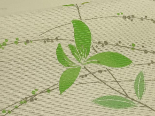 平和屋着物*夏物 小紋 絽 芝葉文 洗える着物 AABJ6479jd