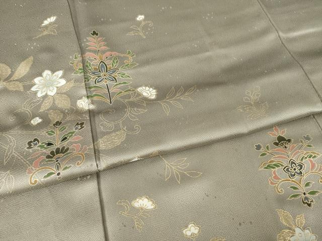 平和屋着物●訪問着 更紗飾花文 金彩 正絹 逸品 AABJ6483ck
