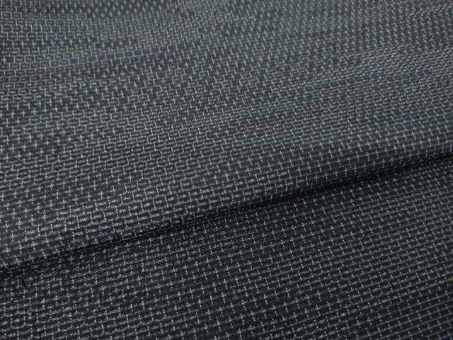 平和屋着物●本塩沢 110亀甲 霞文 正絹 逸品 AABJ6498ck