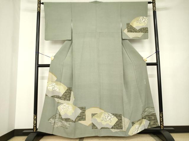 平和屋着物○伝統工芸士 石塚幸生 訪問着 地紙花文 正絹