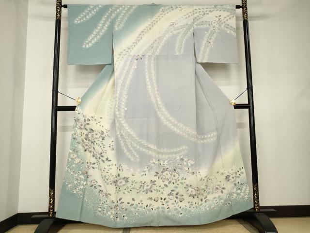 平和屋着物●訪問着 辻が花 舞花文 暈し染め 正絹 逸品 AABJ6502ck