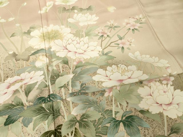 平和屋着物●十日町友禅作家 龍谷 訪問着 花籬文 暈し染め 丹後ちりめん 金糸 金彩 正絹 逸品 AABJ6503ck