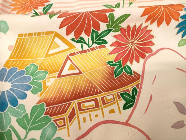 平和屋着物●豪華振袖 駒刺繍 風景花文 金彩 正絹 逸品 AABJ6508ck