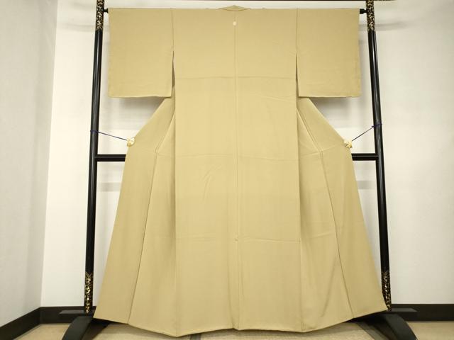 平和屋着物●上質な色無地 空五倍子色 正絹 逸品 AABJ6519ck