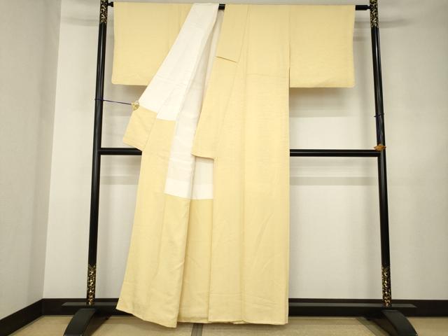平和屋着物●上質な色無地 雲重ね地紋 飴色 正絹 逸品 AABJ6524ck