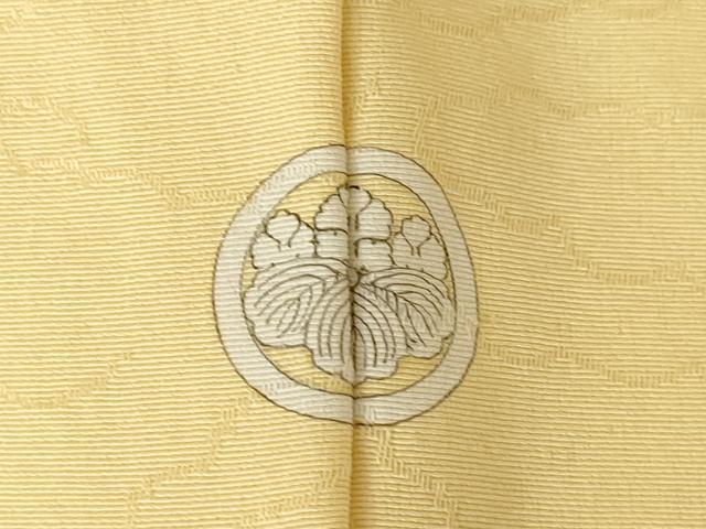 平和屋着物●上質な色無地 雲重ね地紋 飴色 正絹 逸品 AABJ6524ck