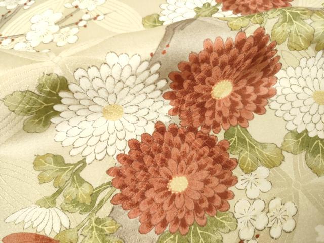 平和屋着物●上質な小紋 枝花文 正絹 逸品 AABJ6528ck