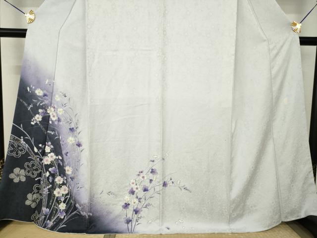 平和屋着物●越後十日町の一流染匠 桐屋・翠山工房 訪問着 辻が花 絞り 草花文 暈し染め やまと誂製 正絹 逸品 AABJ6529ck