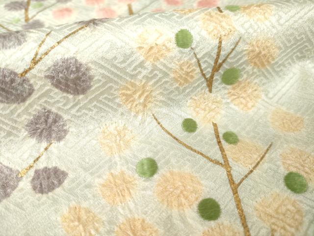 平和屋着物●訪問着 絞り 刺繍 樹林文 金彩 正絹 逸品 AABJ6546ck