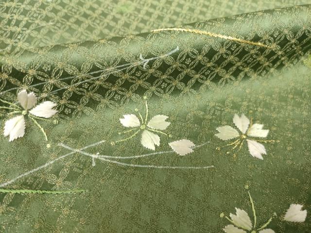 平和屋着物●訪問着 刺繍 桜 松葉 金通し地 仮絵羽 正絹 逸品 未使用 AABJ6553ck
