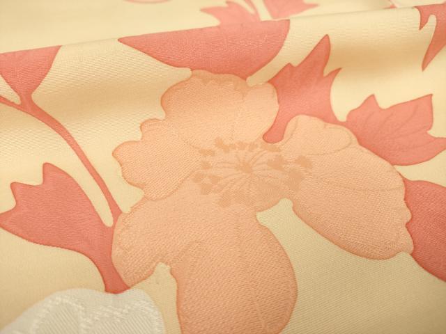 平和屋着物●上質な小紋 地紋起こし 花唐草文 正絹 逸品 AABJ6558ck