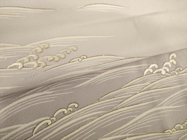 平和屋着物●訪問着 刺繍 立波文 金糸 金彩 正絹 逸品 AABJ6559ck