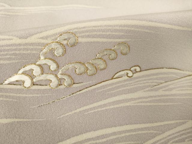 平和屋着物●訪問着 刺繍 立波文 金糸 金彩 正絹 逸品 AABJ6559ck
