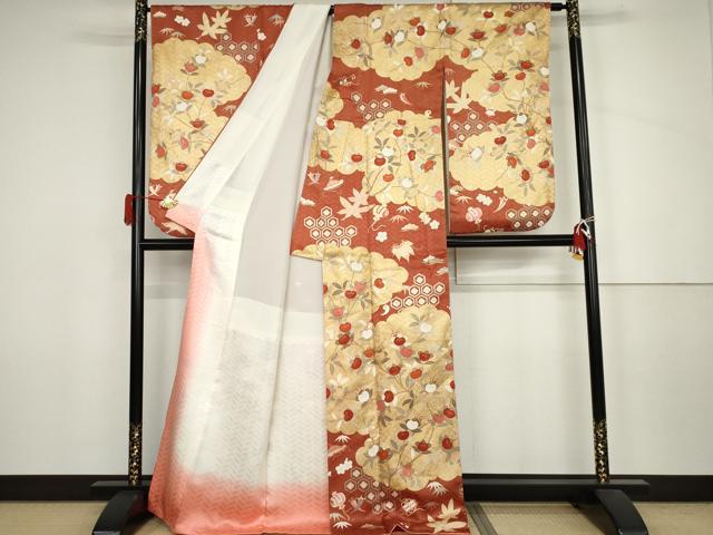 平和屋着物●十日町老舗ブランド 吉澤友禅 吾妻徳穂 小振袖 二尺袖 駒刺繍 吉祥宝尽くし 金彩 正絹 逸品 AABJ6562cs