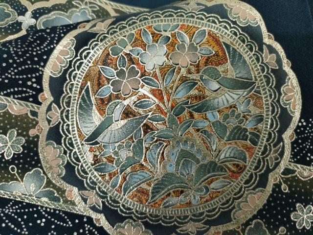 平和屋着物●訪問着 鳳凰更紗花絵皿文 暈し染め 金銀彩 正絹 逸品 AABJ6564cs
