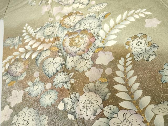 平和屋着物●訪問着 辻が花 暈し染め 金彩 銀通し地 正絹 逸品 AABJ6587cs