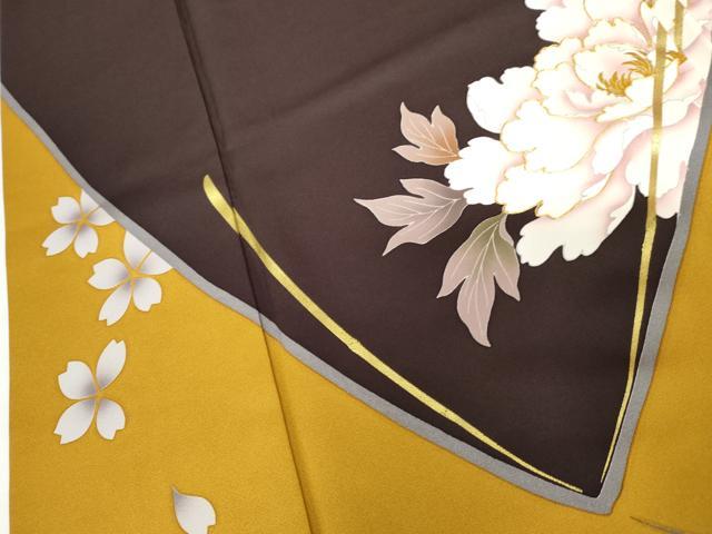 平和屋着物●豪華振袖 駒刺繍 草花文 舞桜 金彩 正絹 逸品 AABJ6588cs