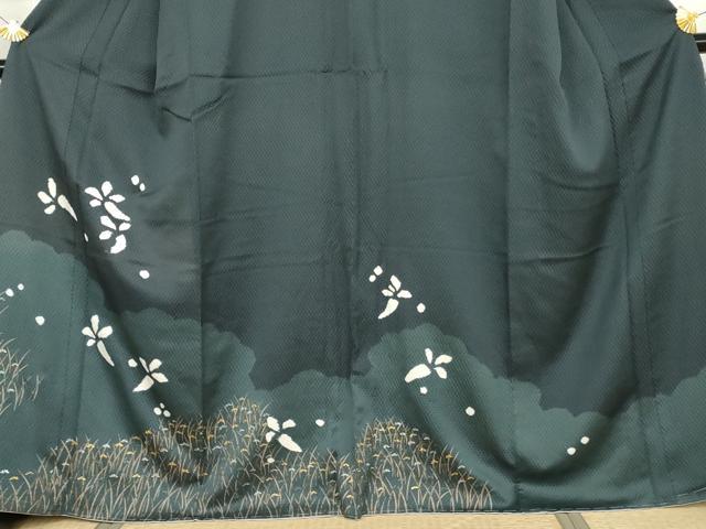 平和屋着物●訪問着 絞り 草花文 金銀彩 正絹 逸品 未使用 AABJ6591cs
