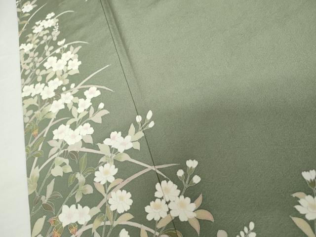 平和屋着物●訪問着 友禅 作家物 芝花文 正絹 逸品 AABJ6599cs
