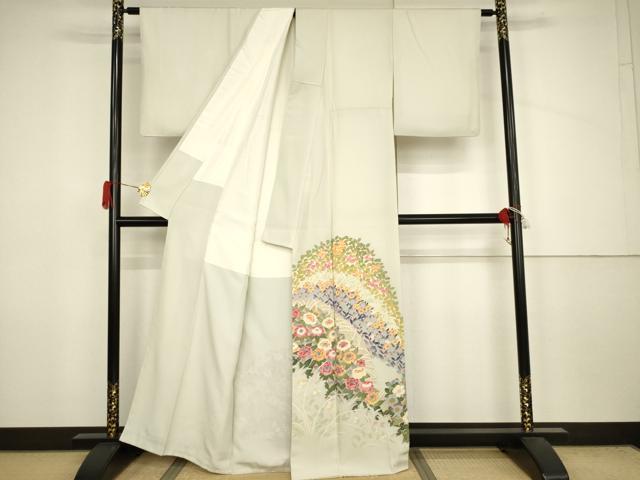 平和屋着物●本加賀友禅作家 押田正義 色留袖 草花文 正絹 逸品 AABJ6603cs