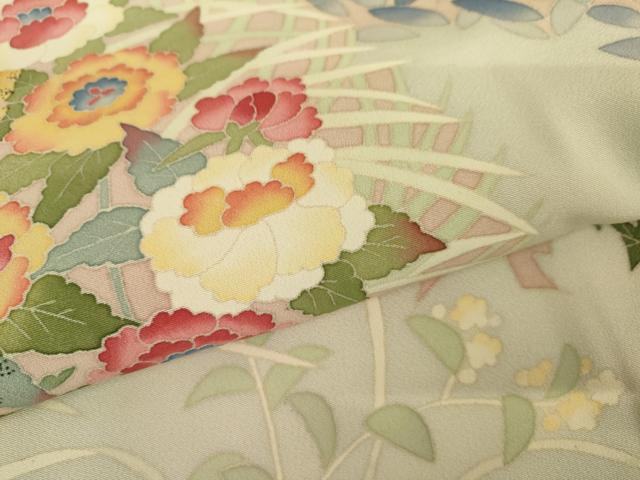 平和屋着物●本加賀友禅作家 押田正義 色留袖 草花文 正絹 逸品 AABJ6603cs
