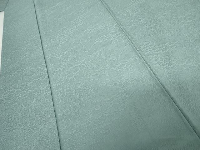平和屋着物●上質な色無地 花松地紋 秘色色 正絹 逸品 AABJ6609cs