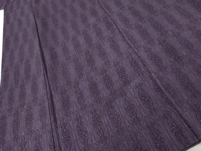 平和屋着物●お召 洋花文 桑の実色地 正絹 逸品 AABJ6614cs