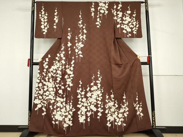 平和屋着物●訪問着 枝梅文 金銀彩 銀糸 正絹 逸品 AABJ6619cs
