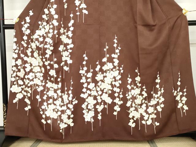 平和屋着物●訪問着 枝梅文 金銀彩 銀糸 正絹 逸品 AABJ6619cs