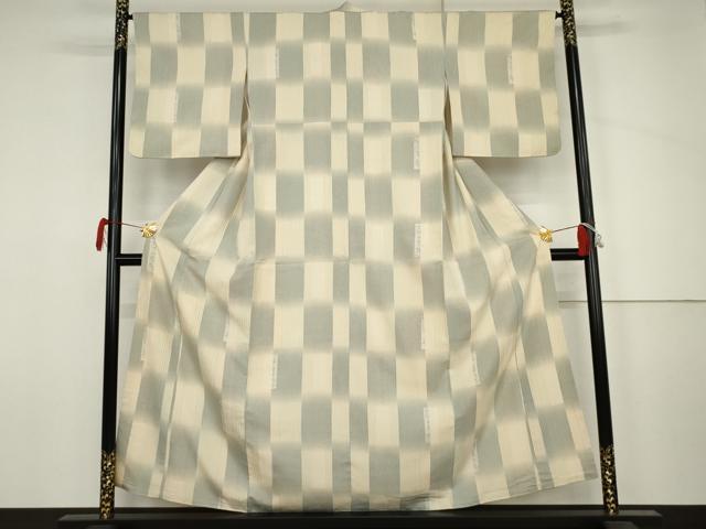 平和屋着物●上質な紬 市松文様 正絹 逸品 AABJ6626cs