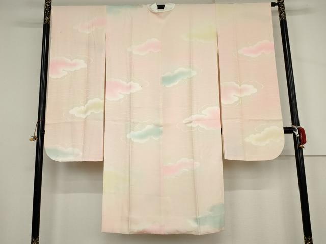 平和屋着物●振袖用長襦袢 袷 雲重ね文 暈し染め 正絹 逸品 AABJ6630cs