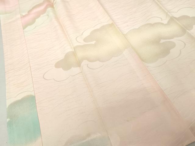 平和屋着物●振袖用長襦袢 袷 雲重ね文 暈し染め 正絹 逸品 AABJ6630cs