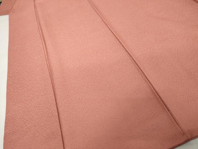 平和屋着物●上質な色無地 紋意匠 桃色 正絹 逸品 AABJ6631cs