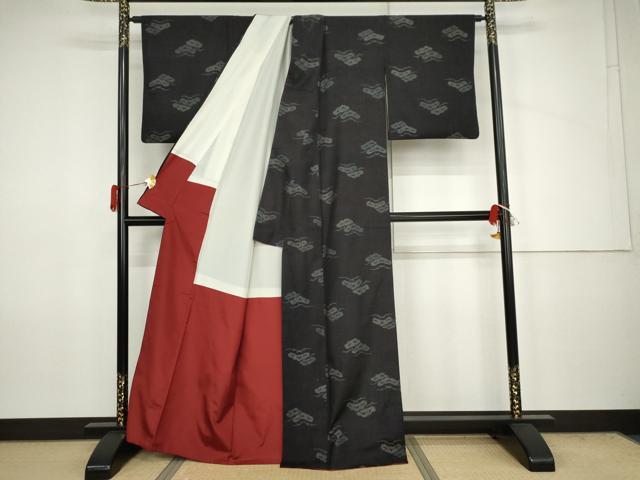 平和屋着物●上質な紬 松 正絹 逸品 AABJ6638cs