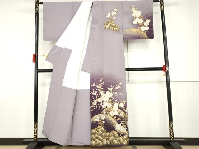 平和屋着物●国際的伝統工芸作家 十二代・藤林徳扇 苑寿 訪問着 華の式部 暈し染め 金銀彩 色紙付き 正絹 逸品 AABJ6642cs