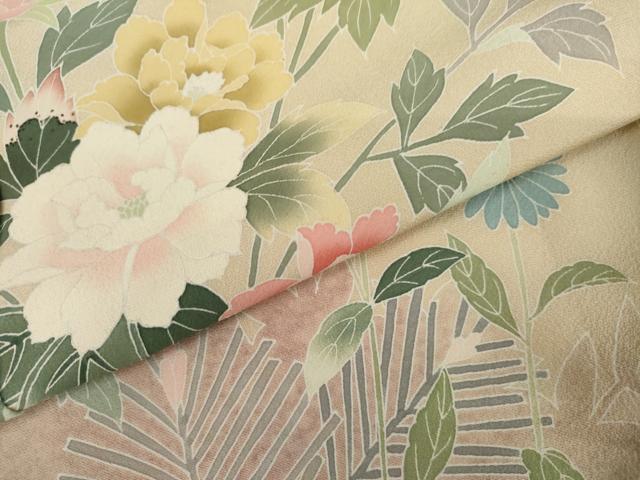 平和屋着物●訪問着 友禅 作家物 浜松文 丹後ちりめん 仮絵羽 正絹 逸品 未使用 AABJ6651cs