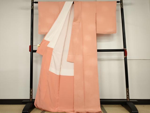 平和屋着物●上質な小紋 菊地紋 暈し染め 正絹 逸品 AABJ6662cs