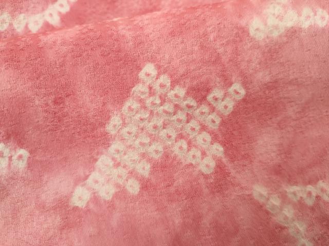 平和屋着物●上質な小紋 総絞り 舞花文 暈し染め 正絹 逸品 未使用 AABJ6663cs