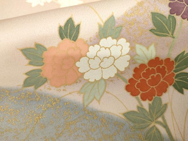 平和屋着物●訪問着 重ね山草花文 暈し染め 金彩 正絹 逸品 AABJ6674cs