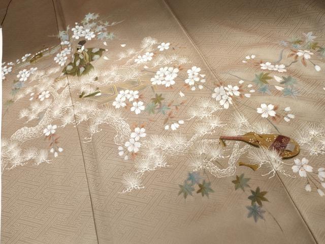 平和屋着物●訪問着 作家物 手描き 人物花楽器文 暈し染め 正絹 逸品 AABJ6678cs