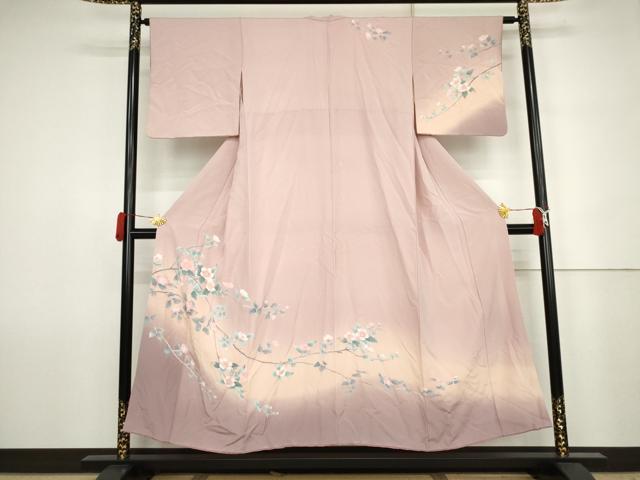 平和屋着物●訪問着 友禅 枝花文 暈し染め 正絹 逸品 AABJ6682cs