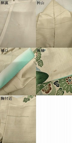 平和屋着物●訪問着 紬地 重ね山松竹梅文 正絹 逸品 AABJ6685cs