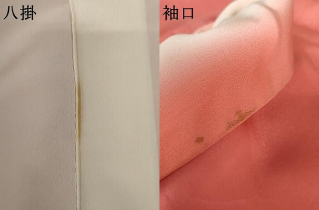 平和屋着物●上質な色無地 菱取り草花地紋 真朱色 正絹 逸品 AABJ6691cs